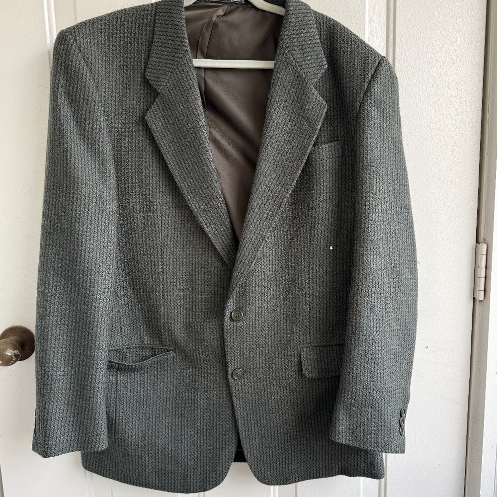 Pierre Balmain | Green & Black Plaid Blazer‎ | Size Large | Wool-Alpaca Blend